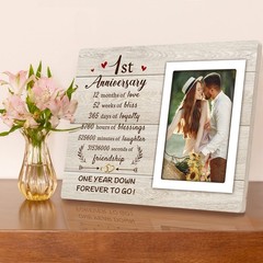 1st Anniversary Paper Gifts for Him Her – One Year Romantic Wedding Picture F…