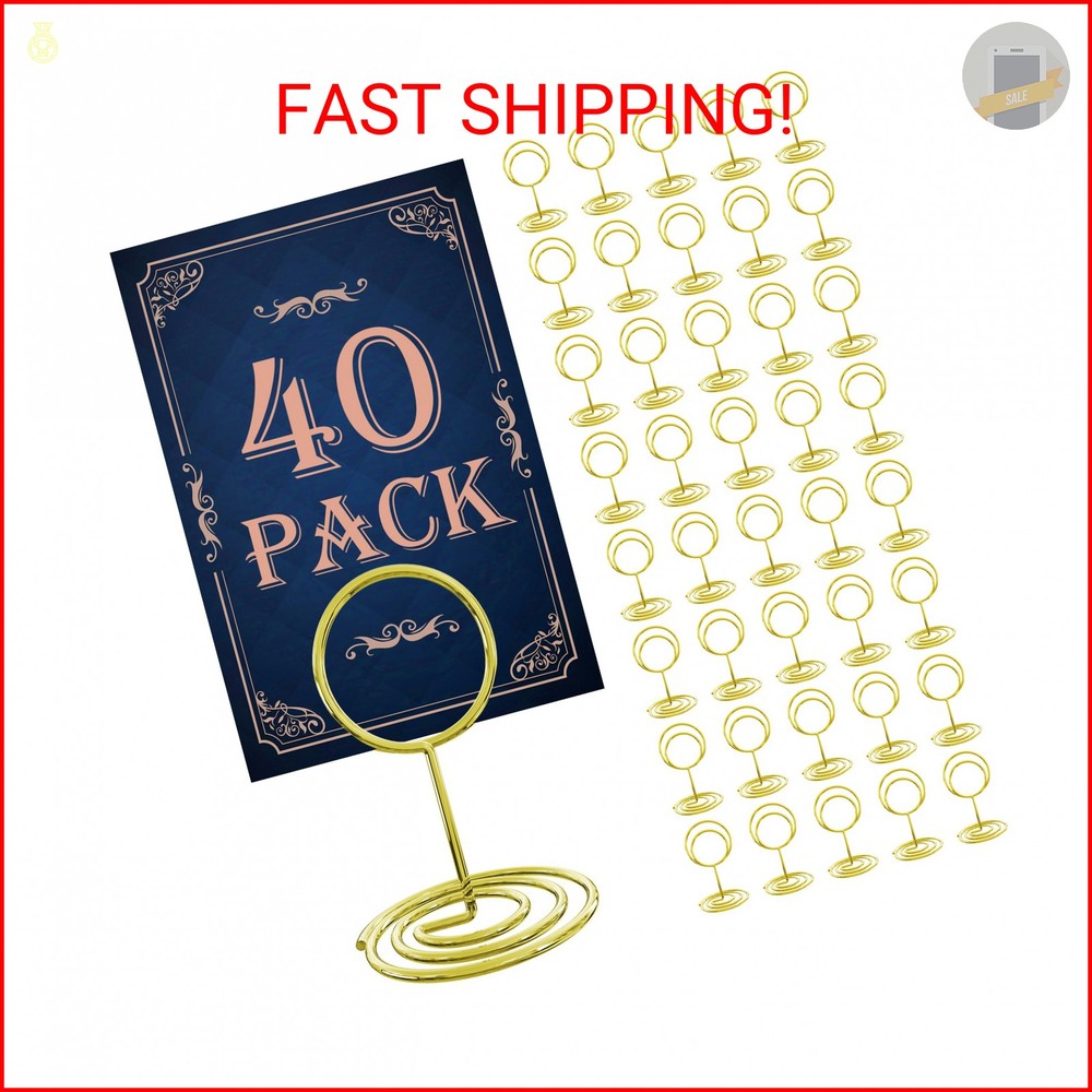 GPYG 40PCS Table Number Holders, Place Cards Holder, Mini Food Labels Menu Holde