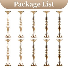 Sziqiqi Metallic Vase Centerpiece Stands for Wedding Table 20in-10pcs, Gold