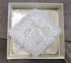 Lillian Rose Ring Bearer Pillow Vtg Layers of Lace Sequins Faux Pearls Ribbons