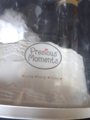Precious Moments 10″ Wedding Cake Topper White Heart Beads Flowers Tulle Accents