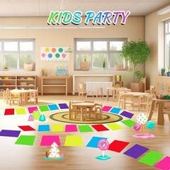 Colorful PVC Floor Stickers Candy Donut Theme Land Runway 16.1 x 10.2 Inch 60