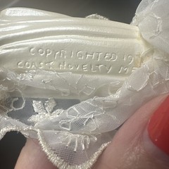 Vintage 1950’s Coast Novelty Porcelain Wedding Cake Topper 4” Lace Dress w/Veil