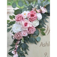 Wedding Flower Arch Decoration Kit Artificial Floral Setup W/ Clips & Ties New