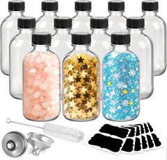 Showvigor 12 Pack 2oz Clear Glass Shot Bottles with Caps and…
