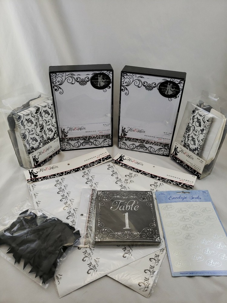 Studio His & Hers DIY Printable Wedding Invitations Favor Boxes Table Cards Seal