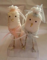 Silvestri Ann Wood Enchanted Evening Bird 2 Bridesmaids Cake Topper Ornaments