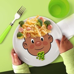 Genuine Fred Food Face Ceramic Activity Plate White 8.5 Inch Diameter 5286054