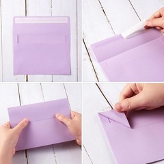 50 Pack 5 x 7 Envelopes Colored Self Seal for Wedding, One Size, Light Purple