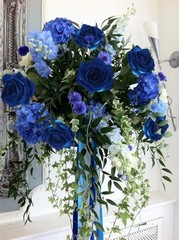 Blue Artificial Roses 16pcs Velvet Royal Blue Roses Silk 3.94″ Royal Blue
