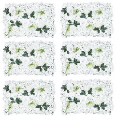 6 Pack White Hydrangea Flower Wall Panels 60 × 40 cm Wedding Backdrop