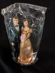 Vintage Wedding / Anniversary Couple Cake Topper.