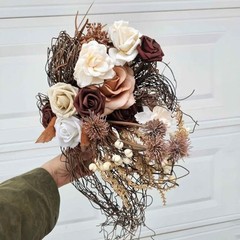 Rustic Boho Cascading Artificial Flower Bridal Bouquet / Lings Moments / wedding