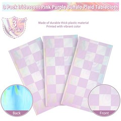 FunnyPars 3Pack Iridescent Checkered 54″ x 108″ (3 Pack), Checker