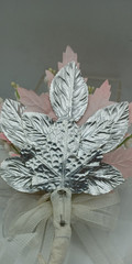 Vintage Handmade Wedding Corsage Composition Bride Lace Hearts Dove Millinery