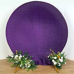 PURPLE 7.5 ft Metallic Spandex STAND COVER Wedding Decorations Party Events