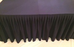6′ Fitted Polyester Double Pleated Table Skirt Cover w/Top Topper Wedding Purple
