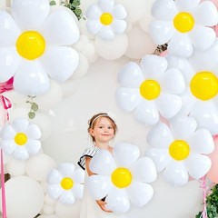 YUJUN 11PCS Daisy 43×43 inches, 28×28 16×16 White