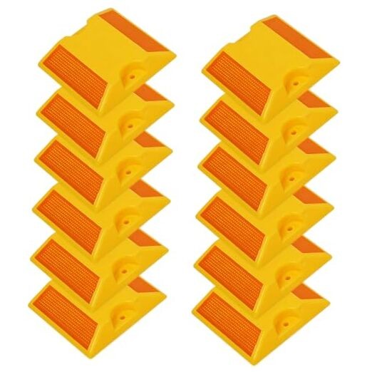 Yellow 4×4 Inch Road Reflectors 12 Pack – Yellow Pavement and Asphalt Stud