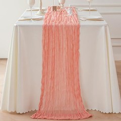 1 Pack Peach Coral Cheesecloth Table Runner 10ft Boho Cheese Cloth Table