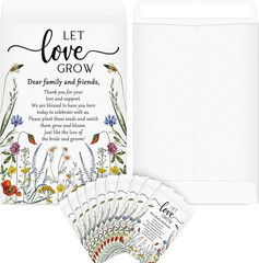 50 Packs Wedding Favors for Guests Let Love Grow Seed Packet Kraft Bags Wildflow