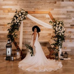 Hexagon Wedding Arch Backdrop Stand Flower Balloon Road Lead Archway Decorative