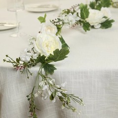 WHITE 6 ft Artificial Rose Peony Flower Garland Wedding Party Event Decorations