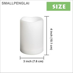 Waterproof Outdoor Flameless Pillar Candles with Timer White-3″x4″-Timed-2 Pack
