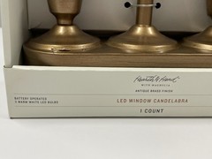 8.66″ Christmas Window Flameless Candelabra Brass – Hearth & Hand with Magnolia