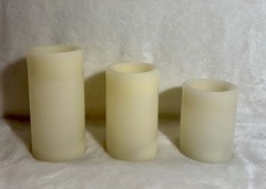 3pk 6″ x 3″ LED Flameless Black Wick Candle Cream – Threshold Read