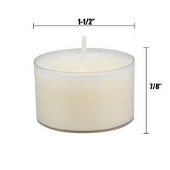 Stonebriar Bulk 96 Pack Unscented Smokeless Long Burning Clear Cup Tea Light