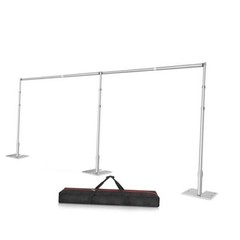 10×20 Pipe and Drape Stand Kit, Heavy Duty Backdrop Stand 10ftx20ft Silver