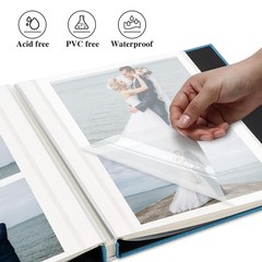 Self Adhesive Photo Album, Sky Blue Scrapbook Album with DIY 40 Blank Pages, …