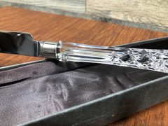 VTG 1990 WATERFORD CRYSTAL BRIDAL CAKE or CARVING KNIFE 14.25” LONG / BOX MINT