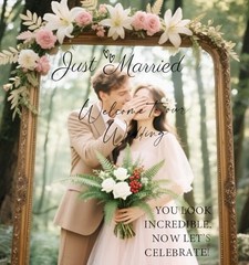 3 Pcs Welcome to Our Wedding Mirror Sign Decal,Vinyl Lettering Size1 Black