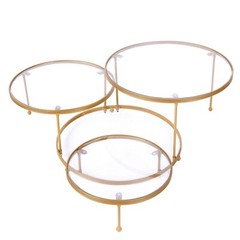 Gold Clear 23″ Round 3 Tier Metal Cake Dessert Stand Acrylic Plates Party Events