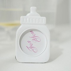 4 White Pink 4″ Mini Feeding Bottle PICTURE FRAMES Baby Shower Favors Party Home