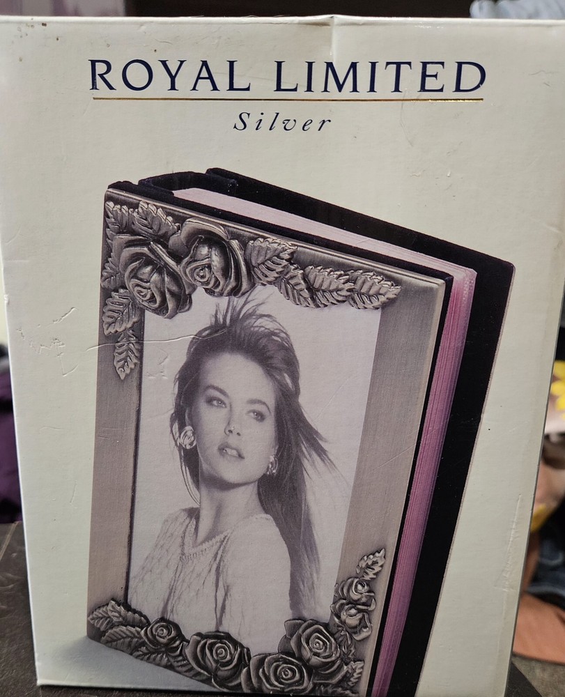 Vtg Royal Limited «Silver» Photo Rose Mini Album NIB Holds 80 4×6 #21546