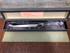 VTG 1990 WATERFORD CRYSTAL BRIDAL CAKE or CARVING KNIFE 14.25” LONG / BOX MINT