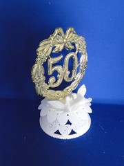 New Vintage WILTON 50TH Petite Anniversary Wreath Caketopper 102-4273