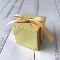 100 Gold Wedding Birthday Party Favour Boxes Chocolate Macaroon Cookie Candy Box