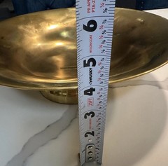 Brass Finish Metal Bowl Compote Base Candle Holder Center Piece Table Decor 12″