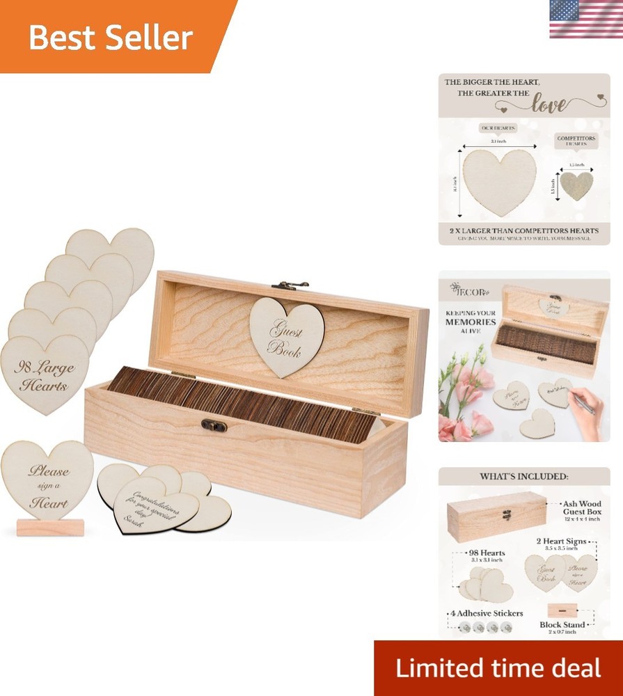 Natural Wood Guest Book Alternative for Weddings, Showers, and Anniversaries