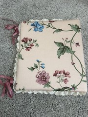 VTG Floral Lace Fabric Photo Album 3 Ring Binder Padded Cover Cottagecore