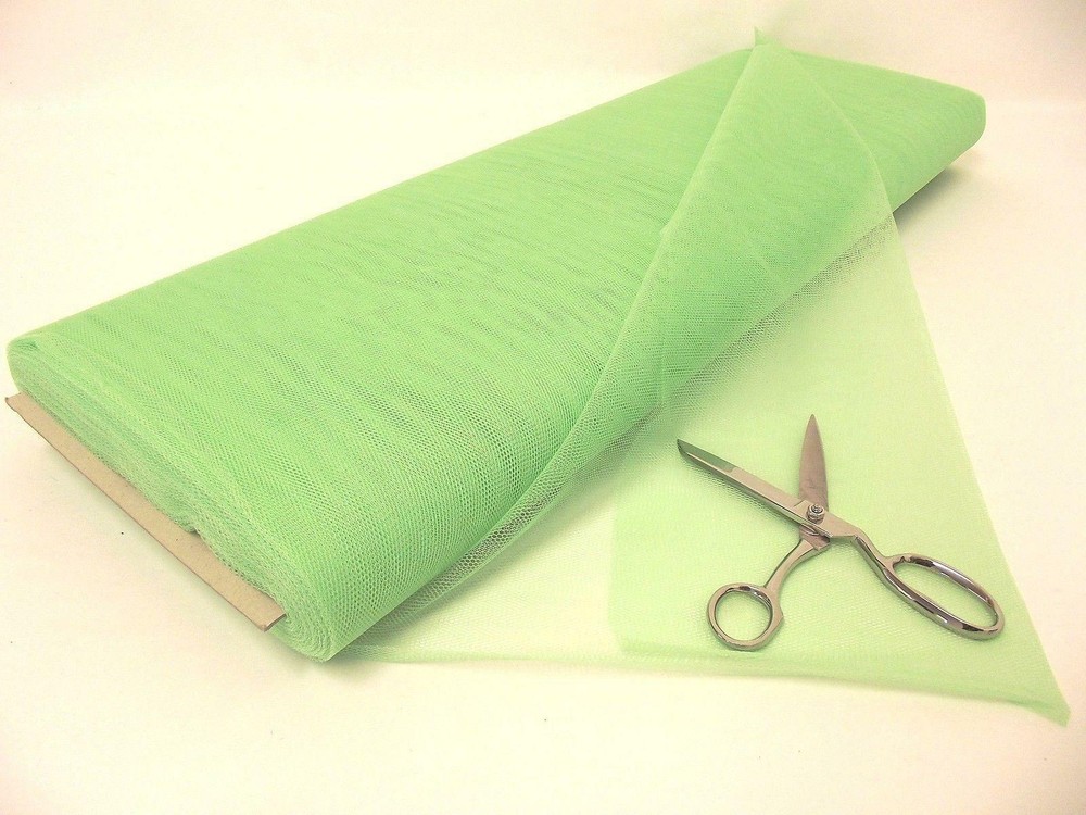Dress Net 100% Polyester Tulle Fabric Material – LIGHT GREEN