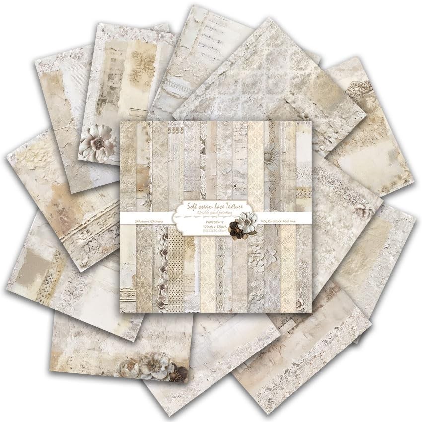 Wedding Scrapbook Paper 12×12, 24 Sheets Double-Sided Decorative A-Wedding