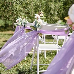Party Chair Sashes 32 Panels – Light Purple Birthday Chair Decorations Fabric