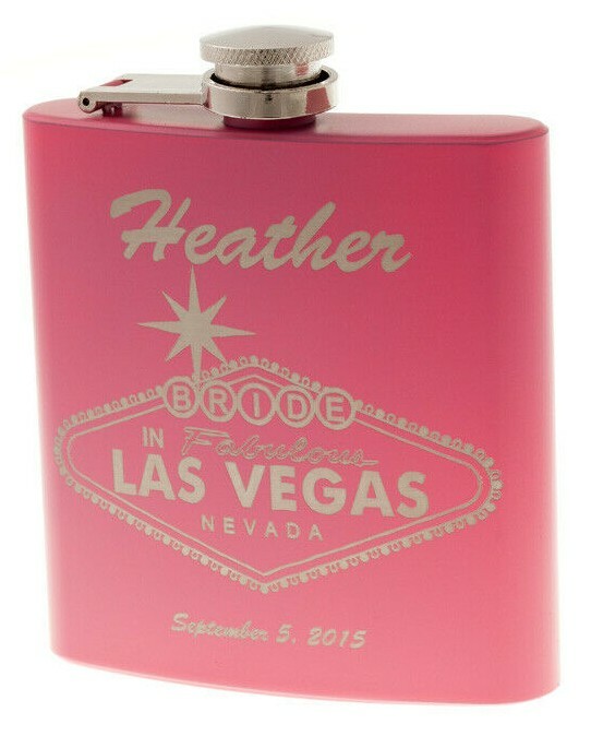 Las Vegas:Personalized Flask Gift Box +Funnel +Shots, Wedding, Bridesmaid, Bride