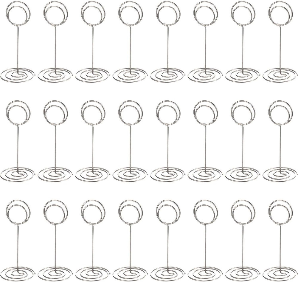 24 Pack 3.35 Inch Table Number Holder Place Card Wire Photo Holder Picture Name