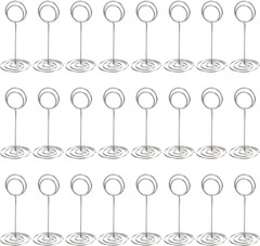 24 Pack 3.35 Inch Table Number Holder Place Card Wire Photo Holder Picture Name